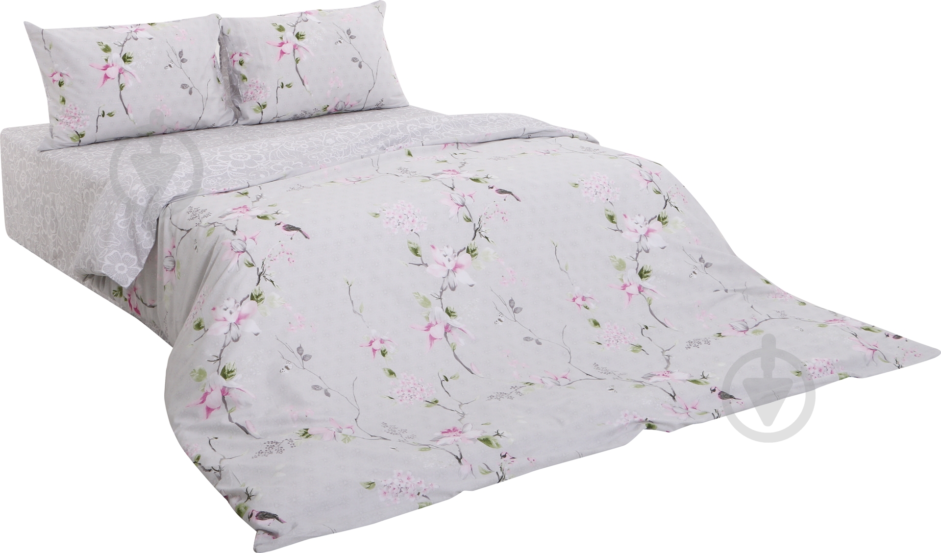 Комплект постельного белья Floral 2,0 серо-розовый Ibodo - фото 1