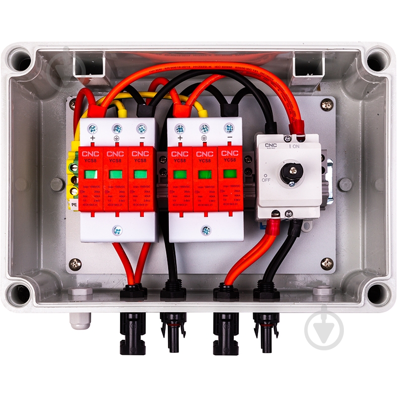 Панель вимкнення CNC PV 2in-2out YCX8-DIS 2/2 32/32 DC1000 - фото 3 Панель вимкнення CNC PV 2in-2out YCX8-DIS 2/2 32/32 DC1000 - фото 3
