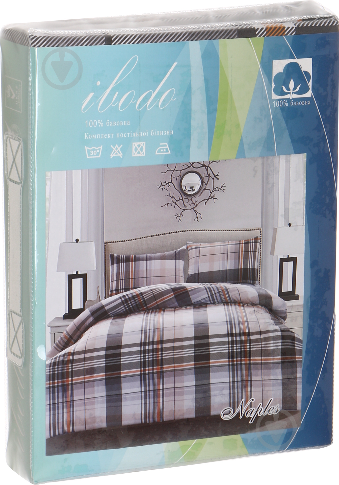 Комплект постельного белья Naples семейный серый с желтым Ibodo - фото 6