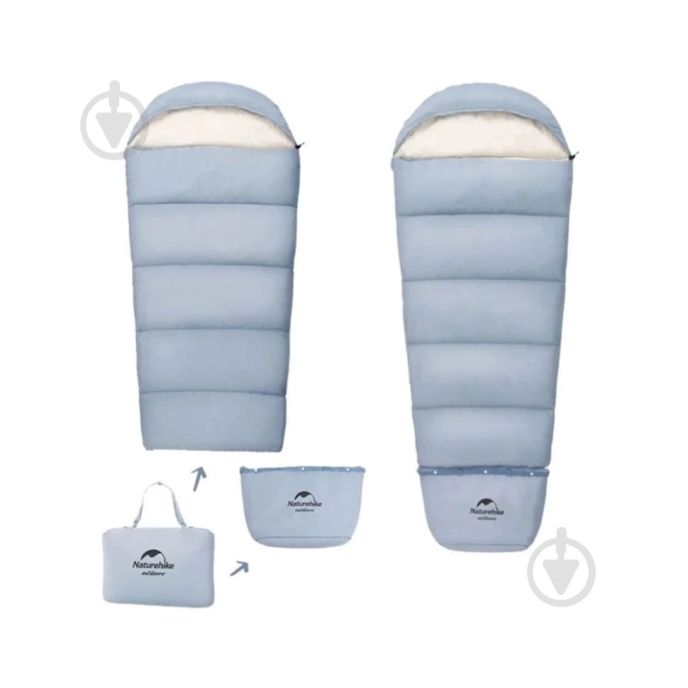 Спальный мешок Naturehike детский С300 NH21MSD01 голубой (6 °C / -13°C) - фото 1