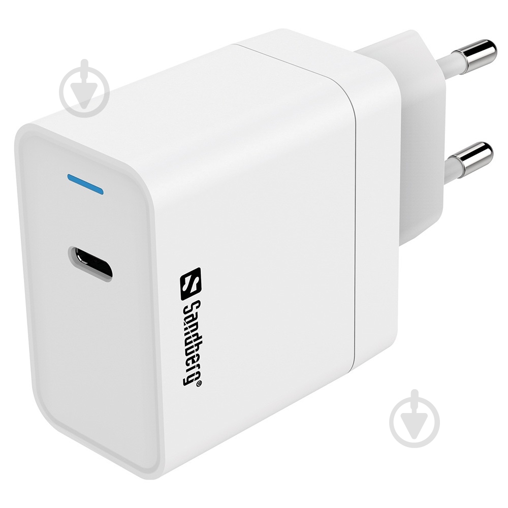 Зарядний пристрій Sandberg USB-C PD 65W білий - фото 1 Зарядний пристрій Sandberg USB-C PD 65W білий - фото 1