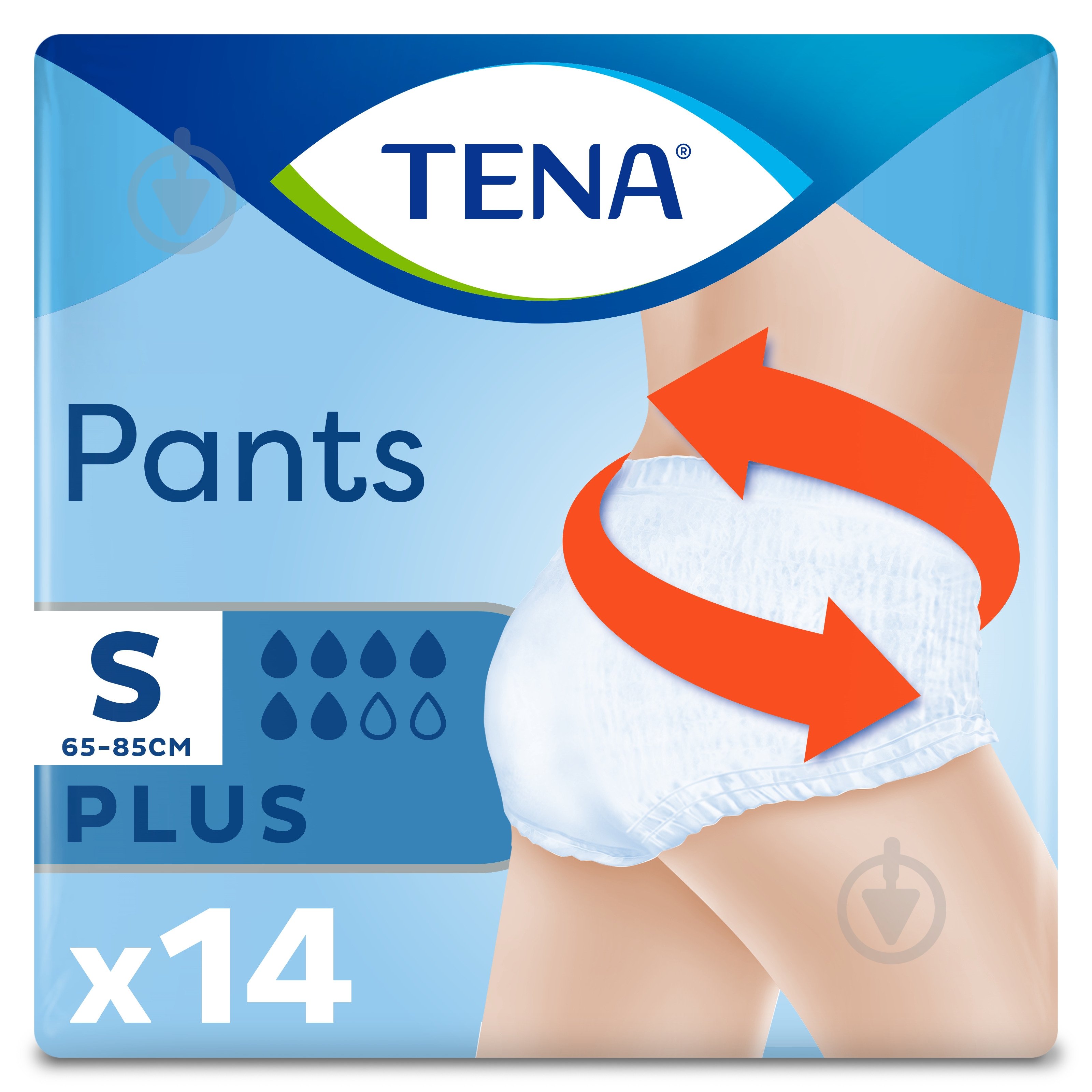 Підгузки-трусики Tena TENA Pants Plus урологічні труси-підгузки для дорослих розмір S 65-85 см14 шт 14 шт. - фото 1