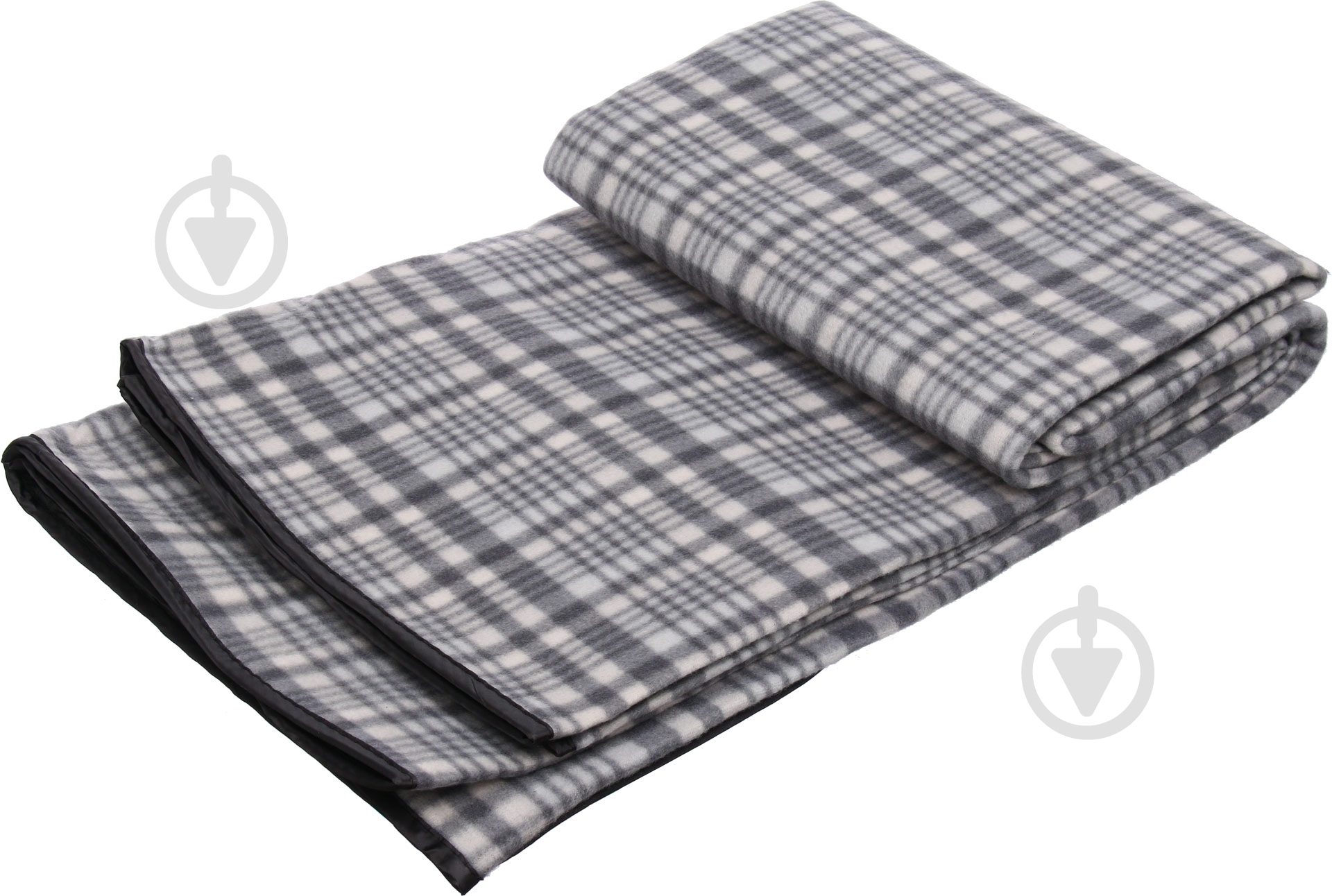 Плед Клетка 135x175 см серый - фото 1