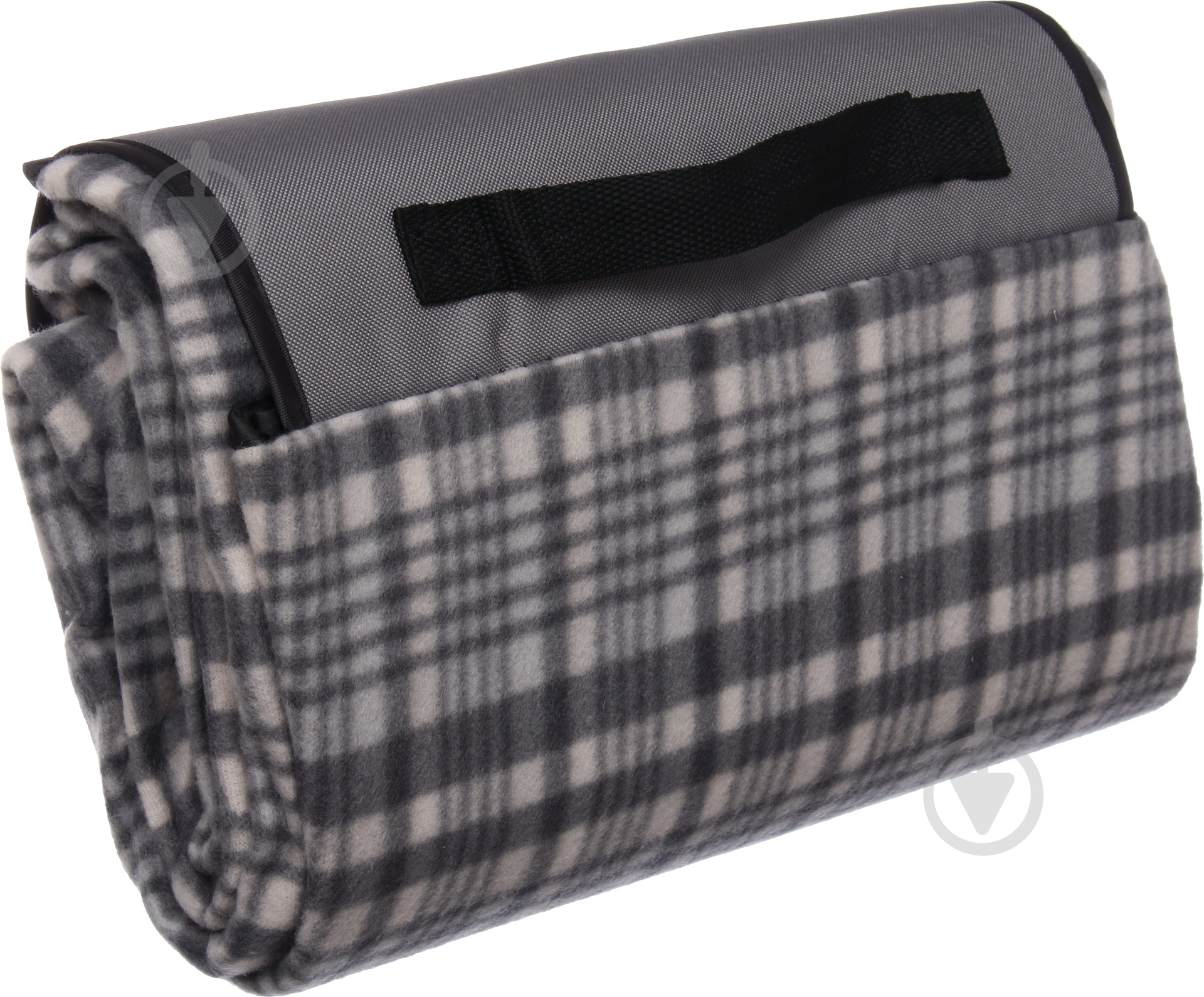 Плед Клетка 135x175 см серый - фото 3