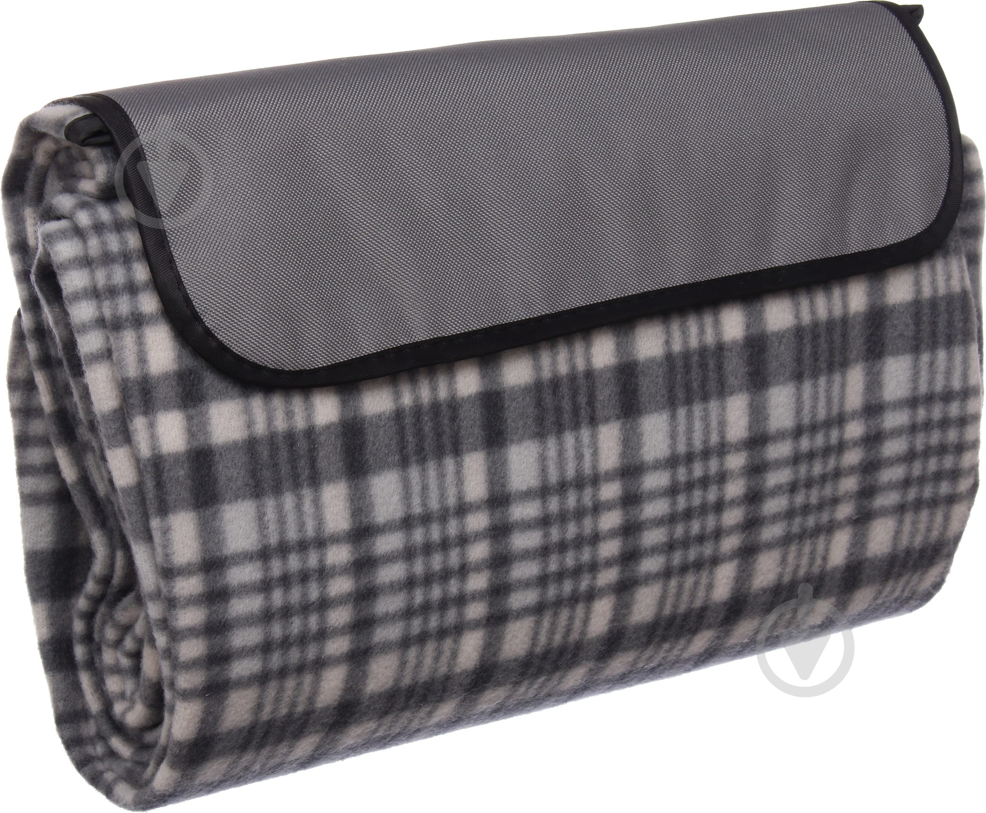 Плед Клетка 135x175 см серый - фото 2