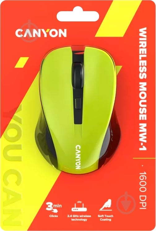 Миша Canyon MW-1 Wireless yellow (CNE-CMSW1Y) - фото 6