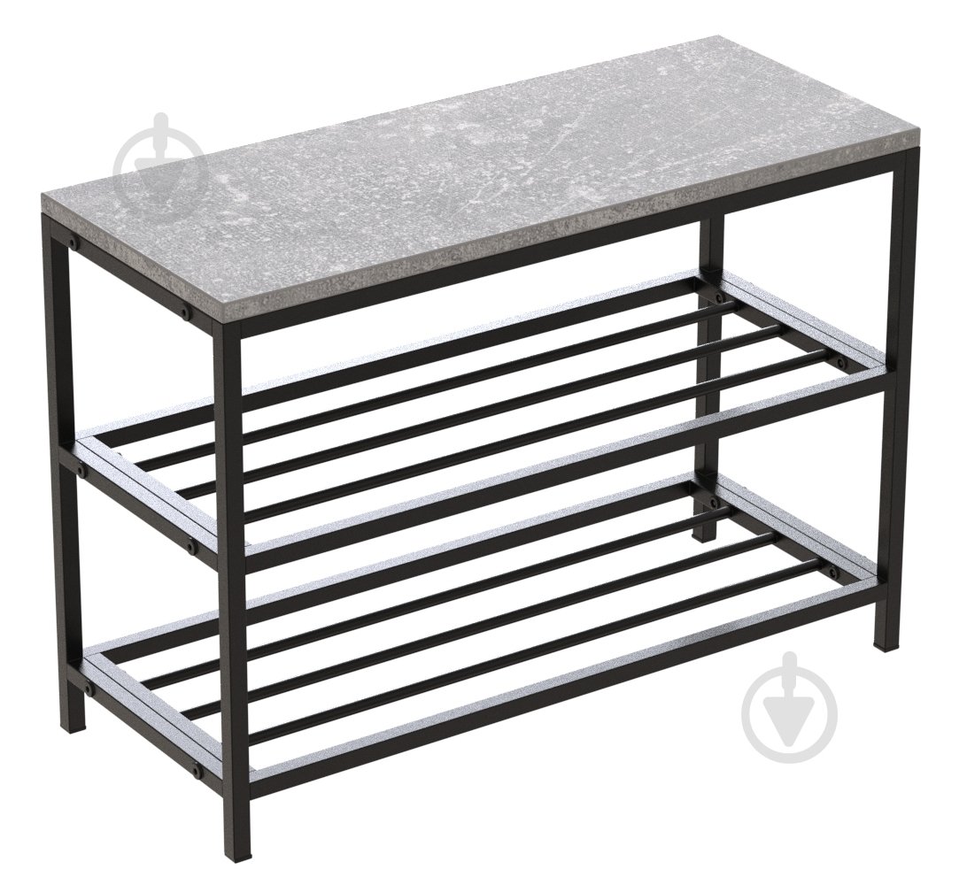 Подставка для обуви Слайм 630x260x450 мм черный /бетон (XK03785) - фото 1