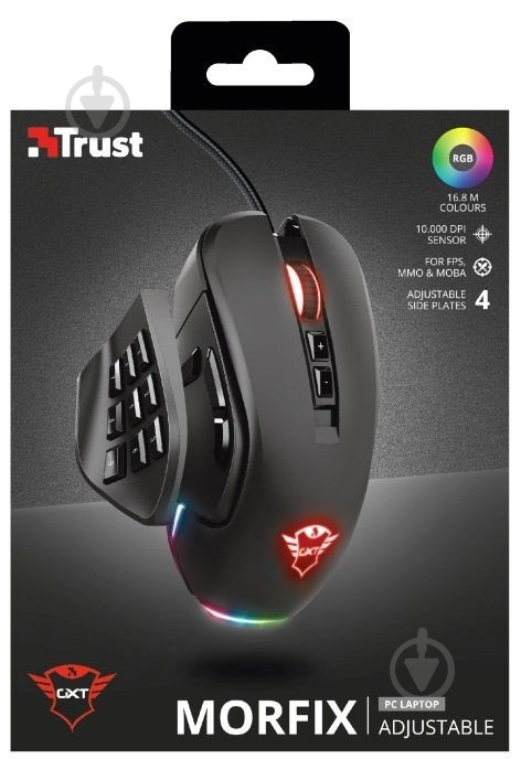 Мышь Trust GXT970 Morfix Customisable Blue (23764) black (23764) - фото 13