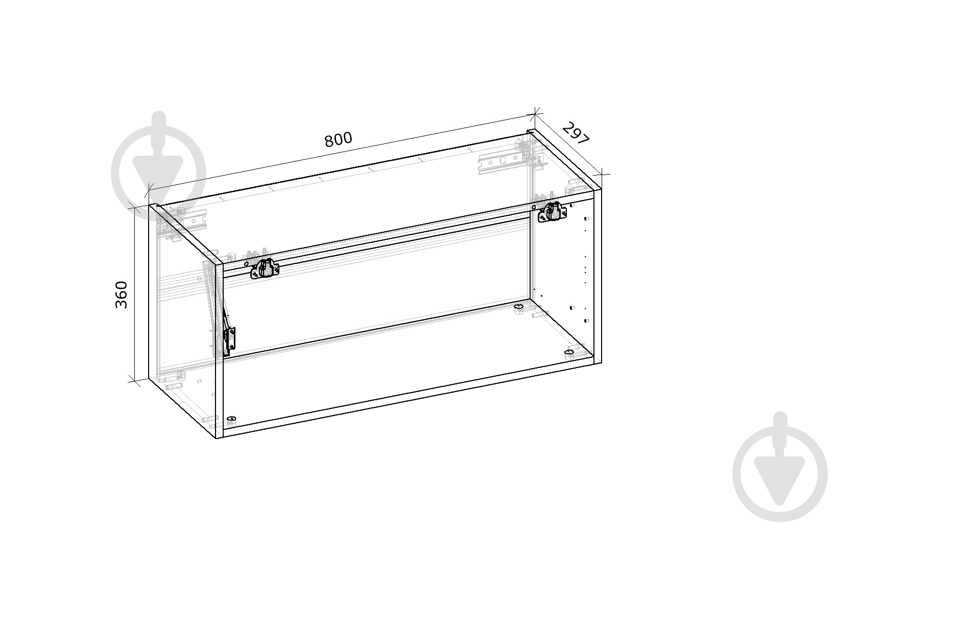 Шкаф верхний Грейд с подъемником HK-XS (фас.СВ) Оптимум 800x360x297 мм белый - фото 2