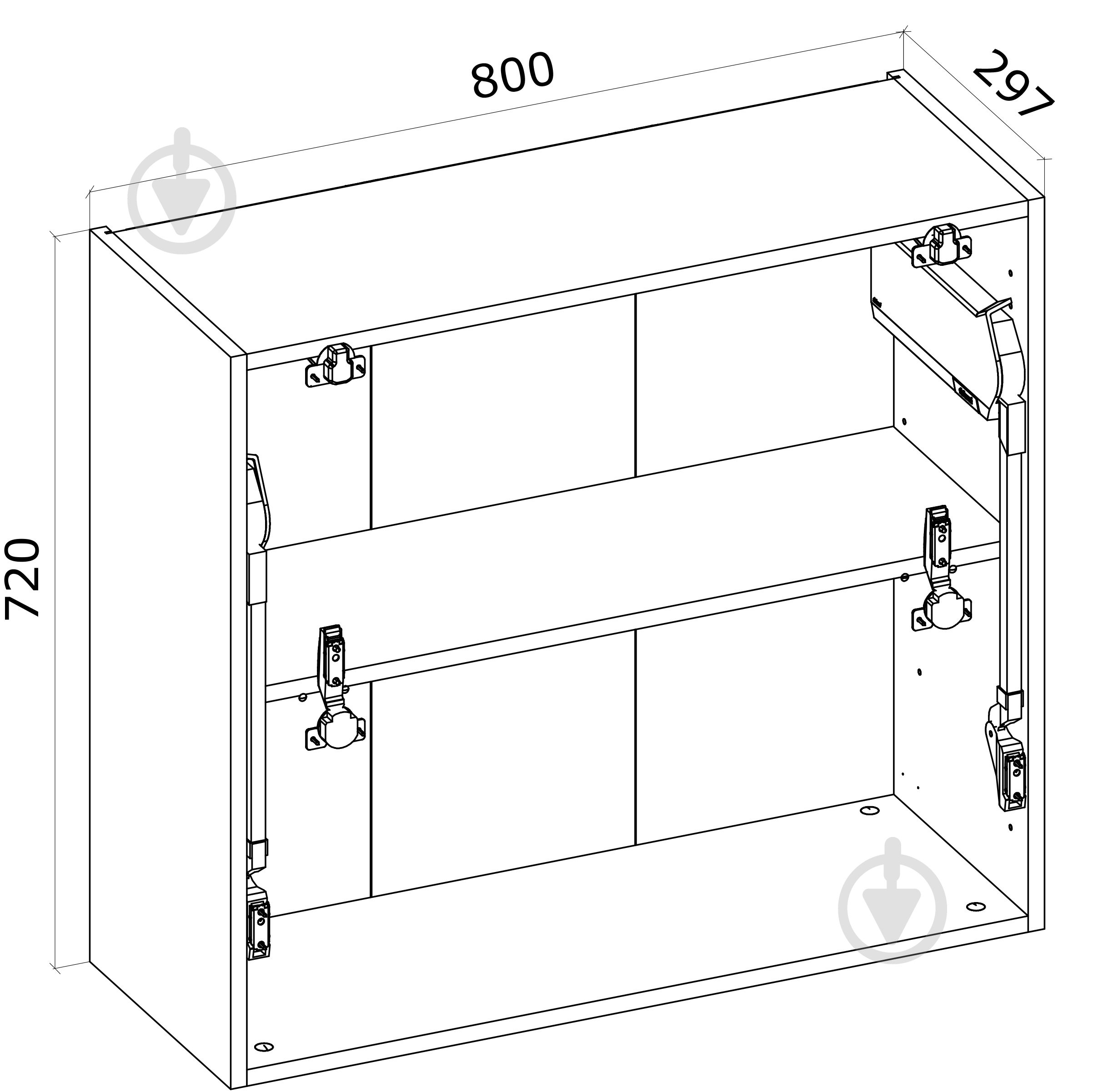 Шкаф верхний Грейд с подъемником HF-25 Оптимум 800x720x297 мм белый - фото 2