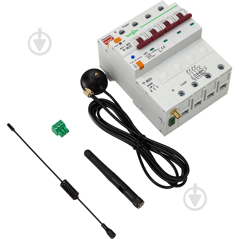 Розумний вимикач бездротовий Tuya 4-полюсний TUYA Wi-Fi, RS485, 63A білий - фото 3 Розумний вимикач бездротовий Tuya 4-полюсний TUYA Wi-Fi, RS485, 63A білий - фото 3