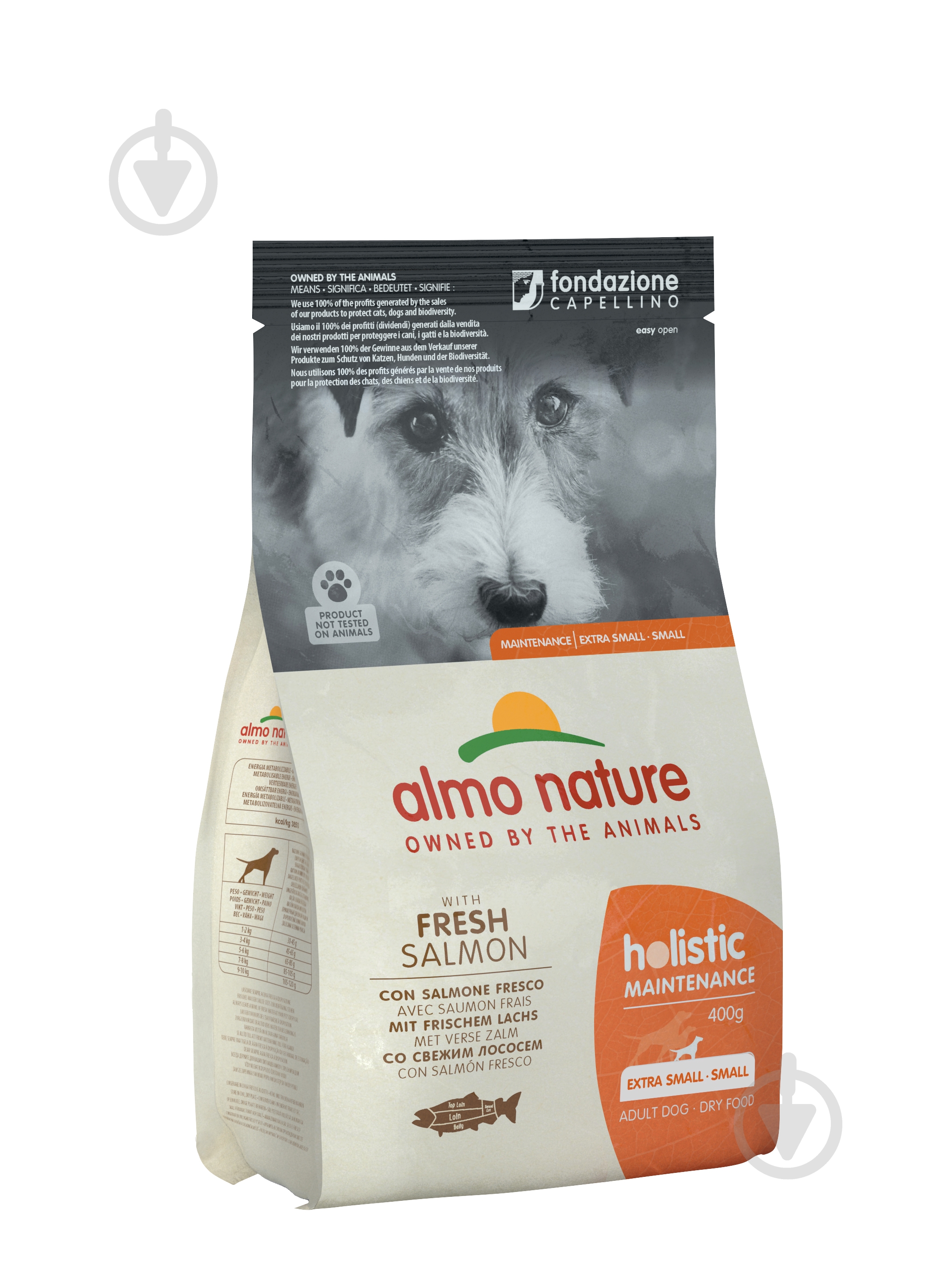 Корм сухий для малих порід Almo Nature Holistic Dog XS-S з лососем 400 г - фото 1