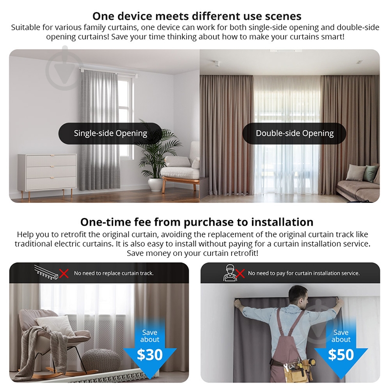 Драйвер штор Sonoff ZBCurtain белый - фото 8 Драйвер штор Sonoff ZBCurtain белый - фото 8