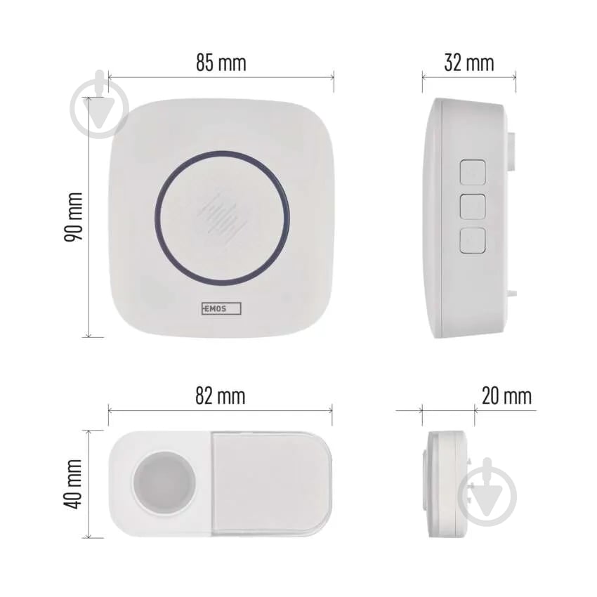 Дзвінок бездротовий Emos 3xAA білий P5736 - фото 3