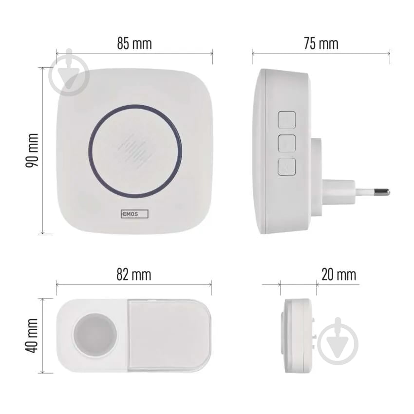 Звонок беспроводной Emos 220В белый P5737 - фото 3