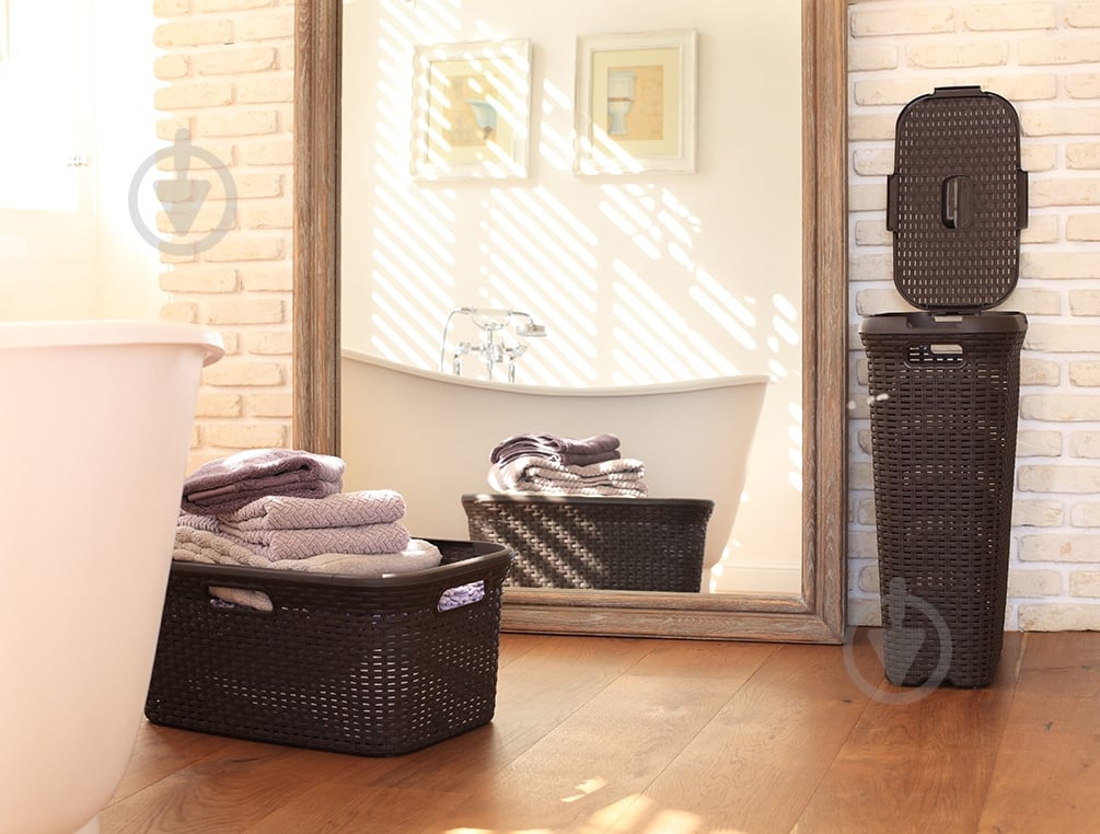 Кошик для білизни Curver RATTAN STYLE 40 л темно-коричневий - фото 3