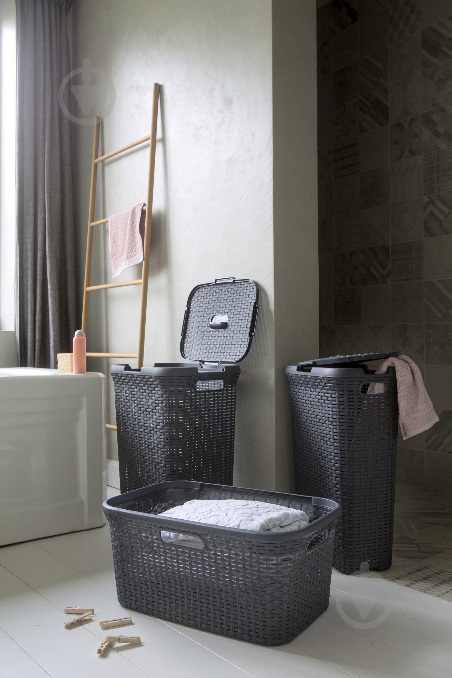 Кошик для білизни Curver RATTAN STYLE 40 л темно-коричневий - фото 4
