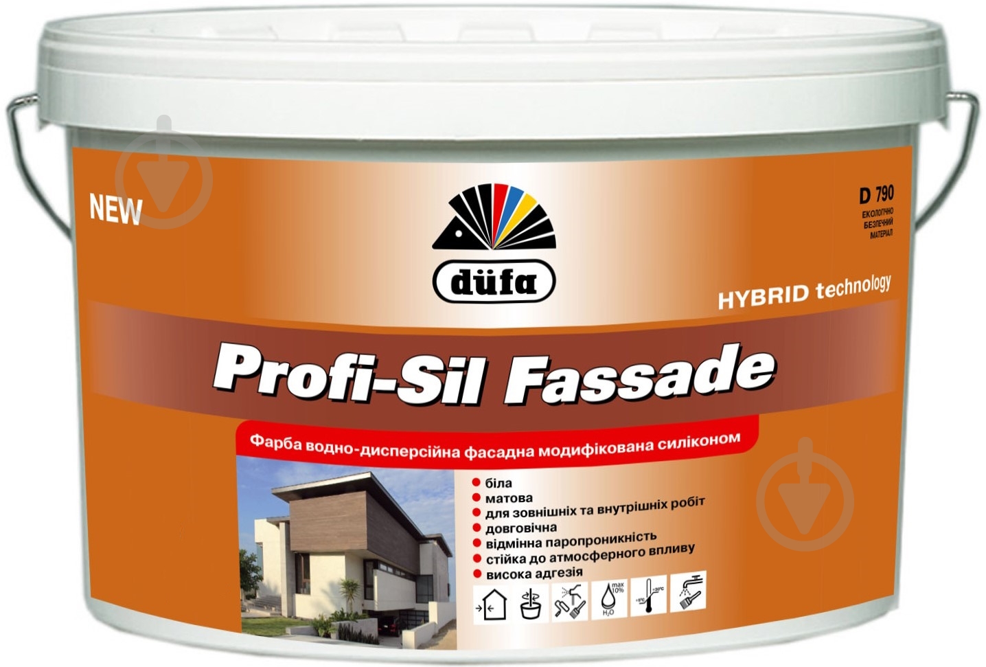 Фарба силікономодифікована з колоруванням Dufa Profi-Sil Fassade D790 мат VN 2187 7 кг - фото 2