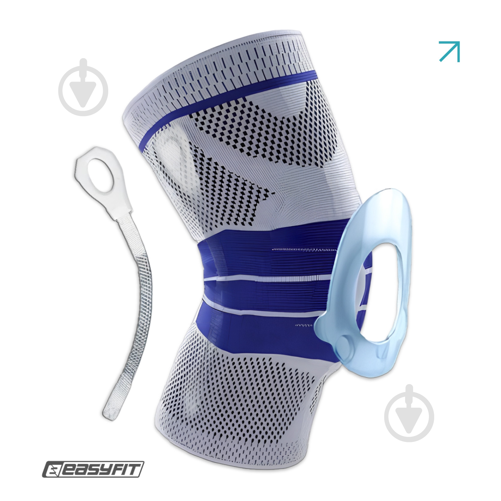 Бандаж (фиксатор) коленного сустава с ребрами жесткости и силиконовой вставкой. Размер M EasyFit р. M серый - фото 1 Бандаж (фиксатор) коленного сустава с ребрами жесткости и силиконовой вставкой. Размер M EasyFit р. M серый - фото 1