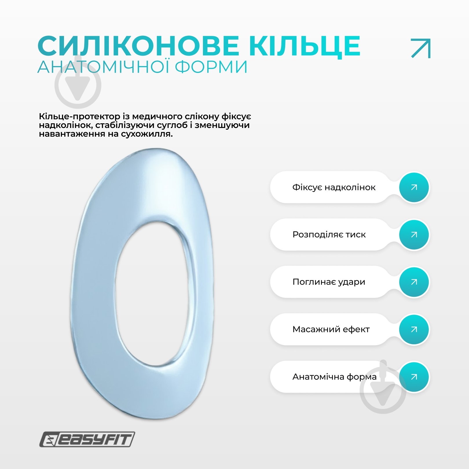 Бандаж (фиксатор) коленного сустава с ребрами жесткости и силиконовой вставкой. Размер L EasyFit р. L серый - фото 4 Бандаж (фиксатор) коленного сустава с ребрами жесткости и силиконовой вставкой. Размер L EasyFit р. L серый - фото 4