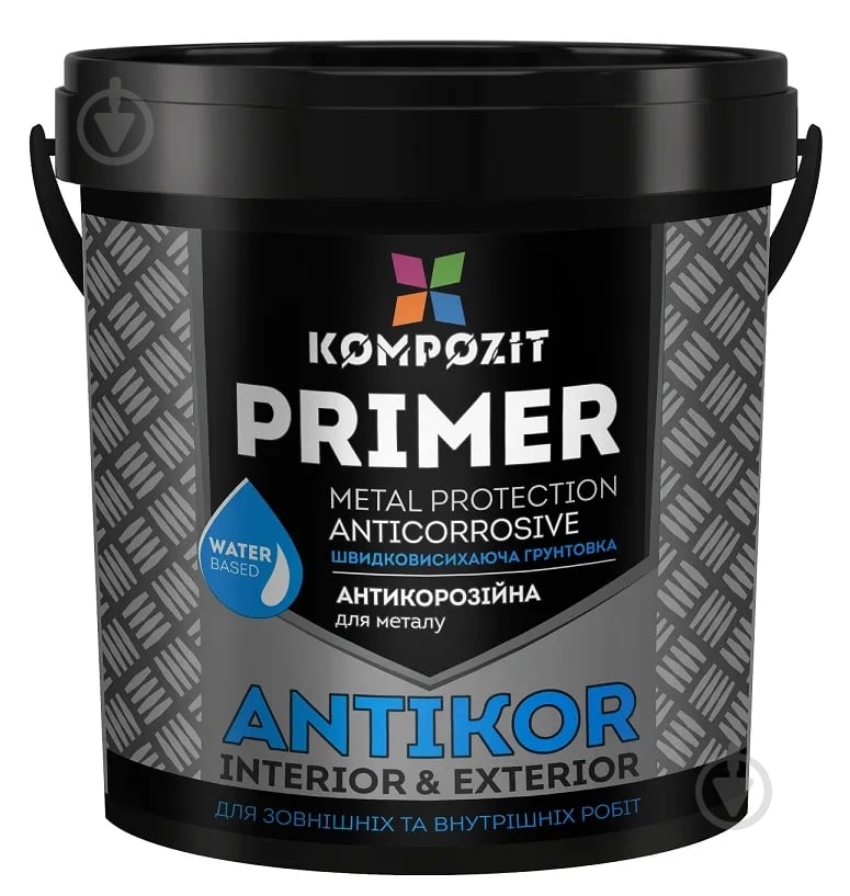 Грунтовка Kompozit антикоррозионная Antikor светло-серый мат 3,5 кг - фото 1