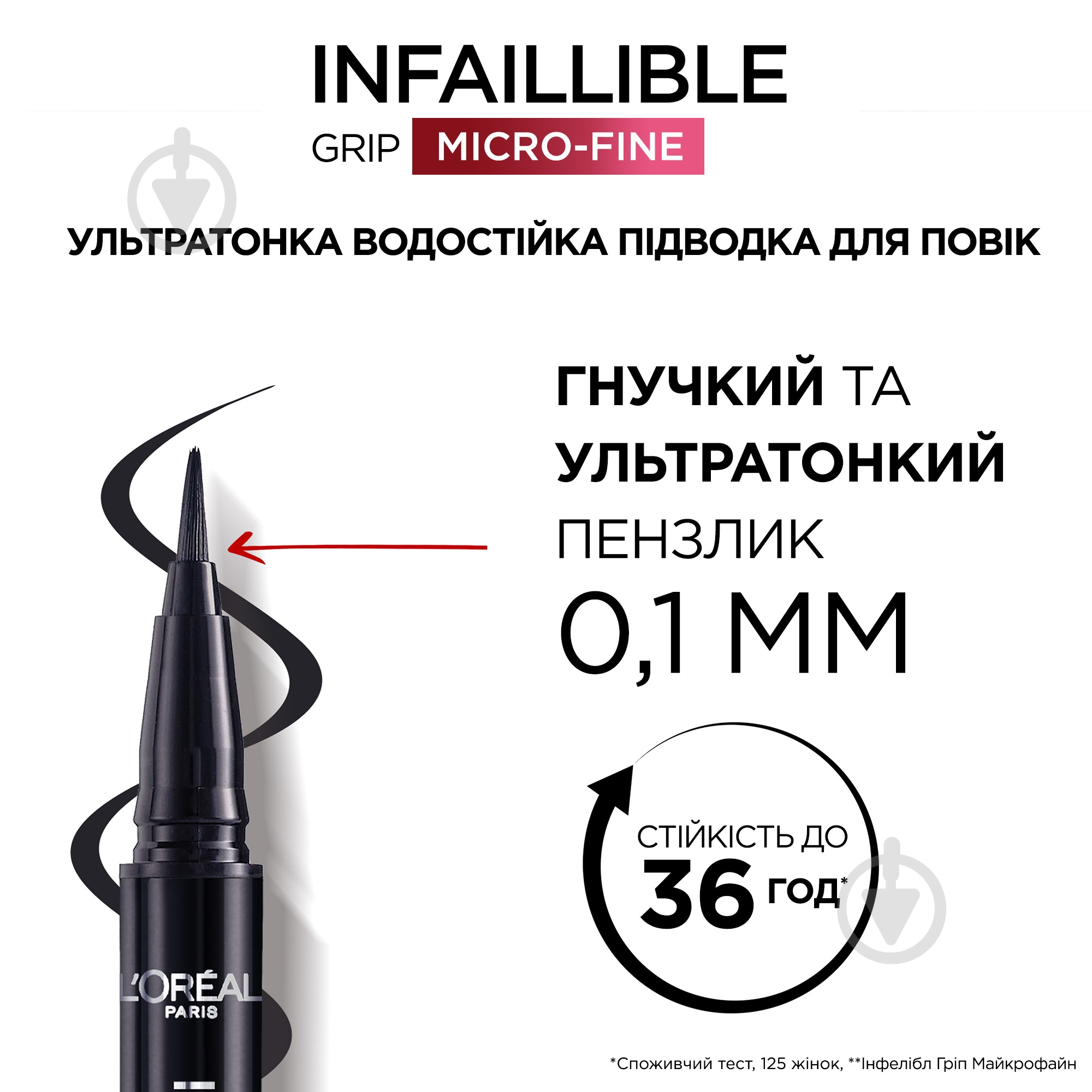 Подводка-фломастер L'Oreal Paris Infallible Microfine черный 9 г - фото 2