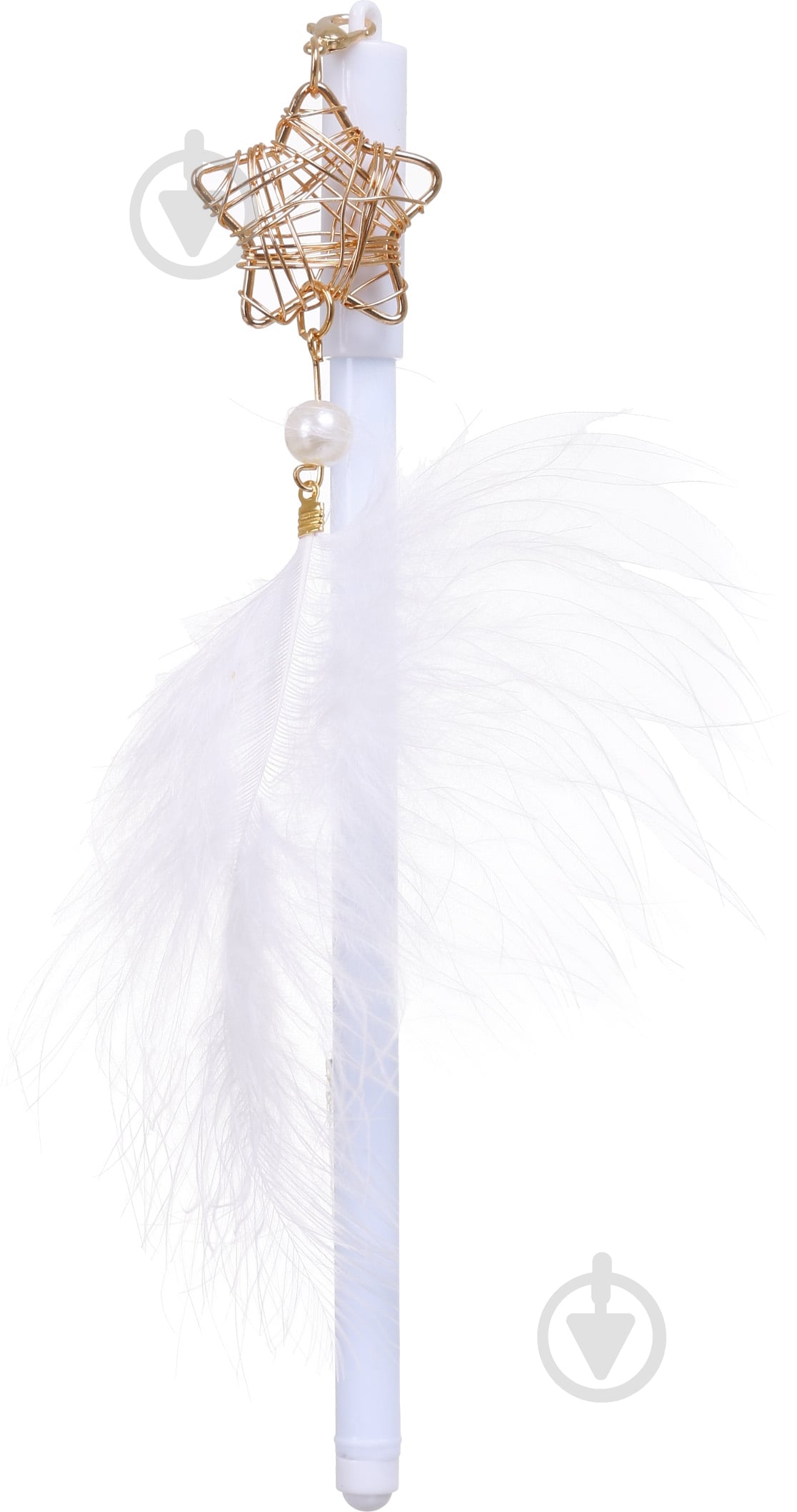 Ручка гелевая Feather&star белая - фото 1