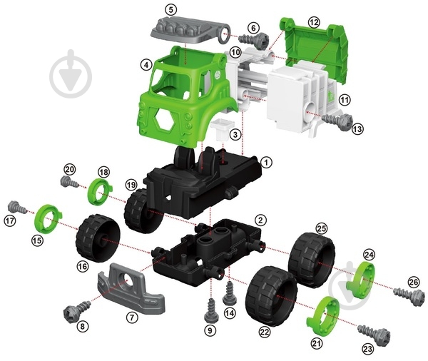 Конструктор DIY Spatial Creativity Мусоровоз CJ-1614182 - фото 5 Конструктор DIY Spatial Creativity Мусоровоз CJ-1614182 - фото 5