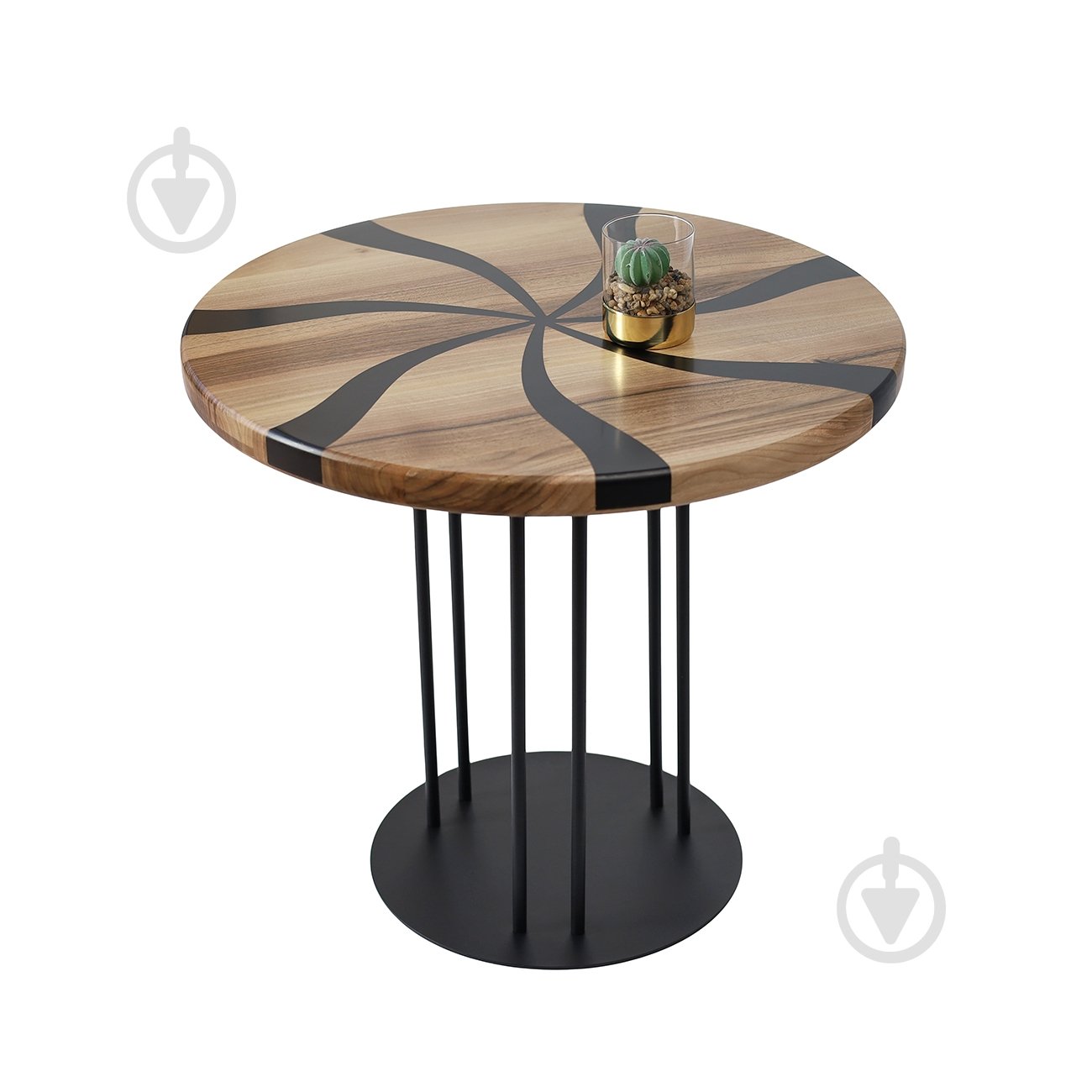 Стол журнальный Опал 600x600x540 мм черный/ орех - фото 3 Стол журнальный Опал 600x600x540 мм черный/ орех - фото 3