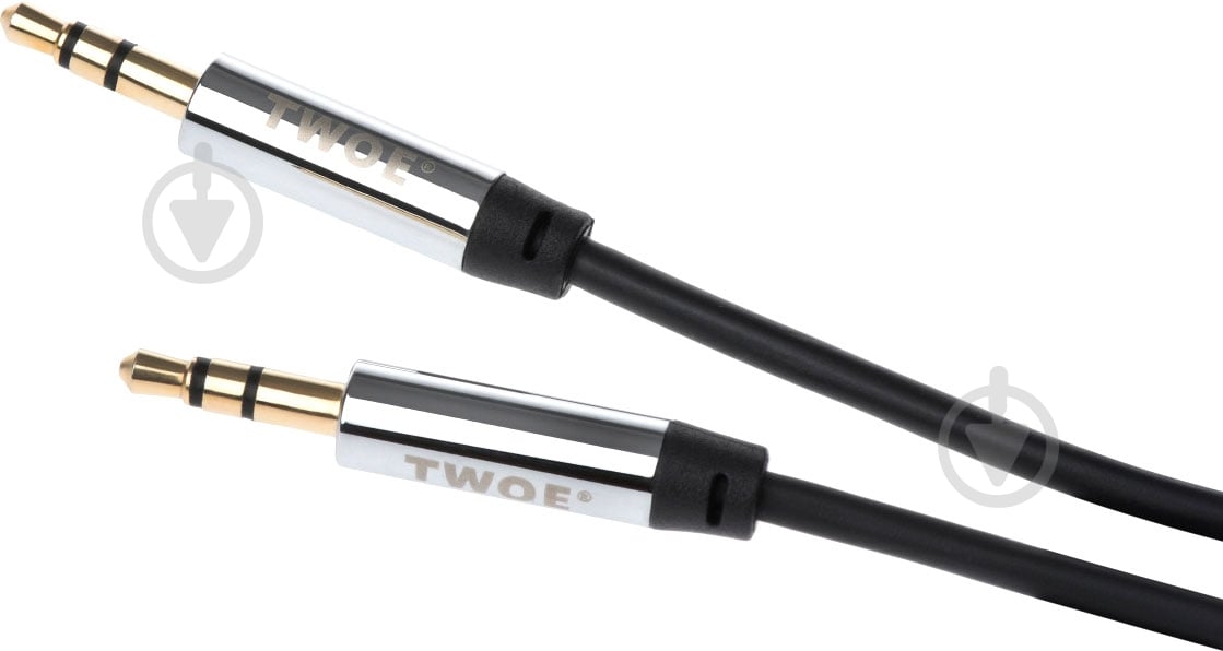 Кабель 2E mini-jack 3,5 мм 1.8 м чорний Coiled - фото 2