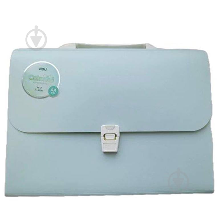 Портфель на замке 7 отделений А4 голубой Deli EF612 - фото 1