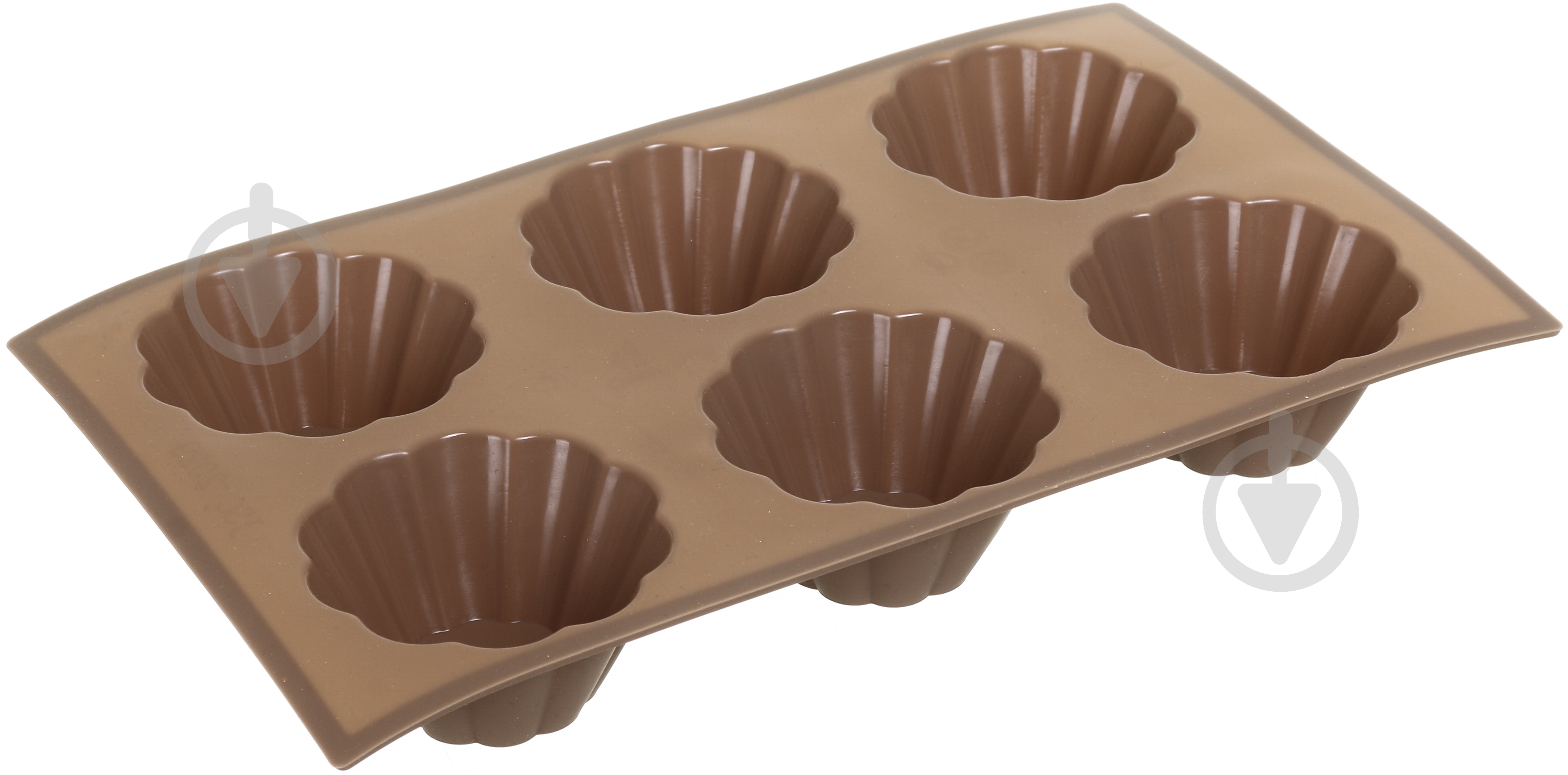 Форма для кексів Smart Kitchen by Flamberg на 6 шт. Peach&Brown series 29,5х17,5х3 см коричневий - фото 1