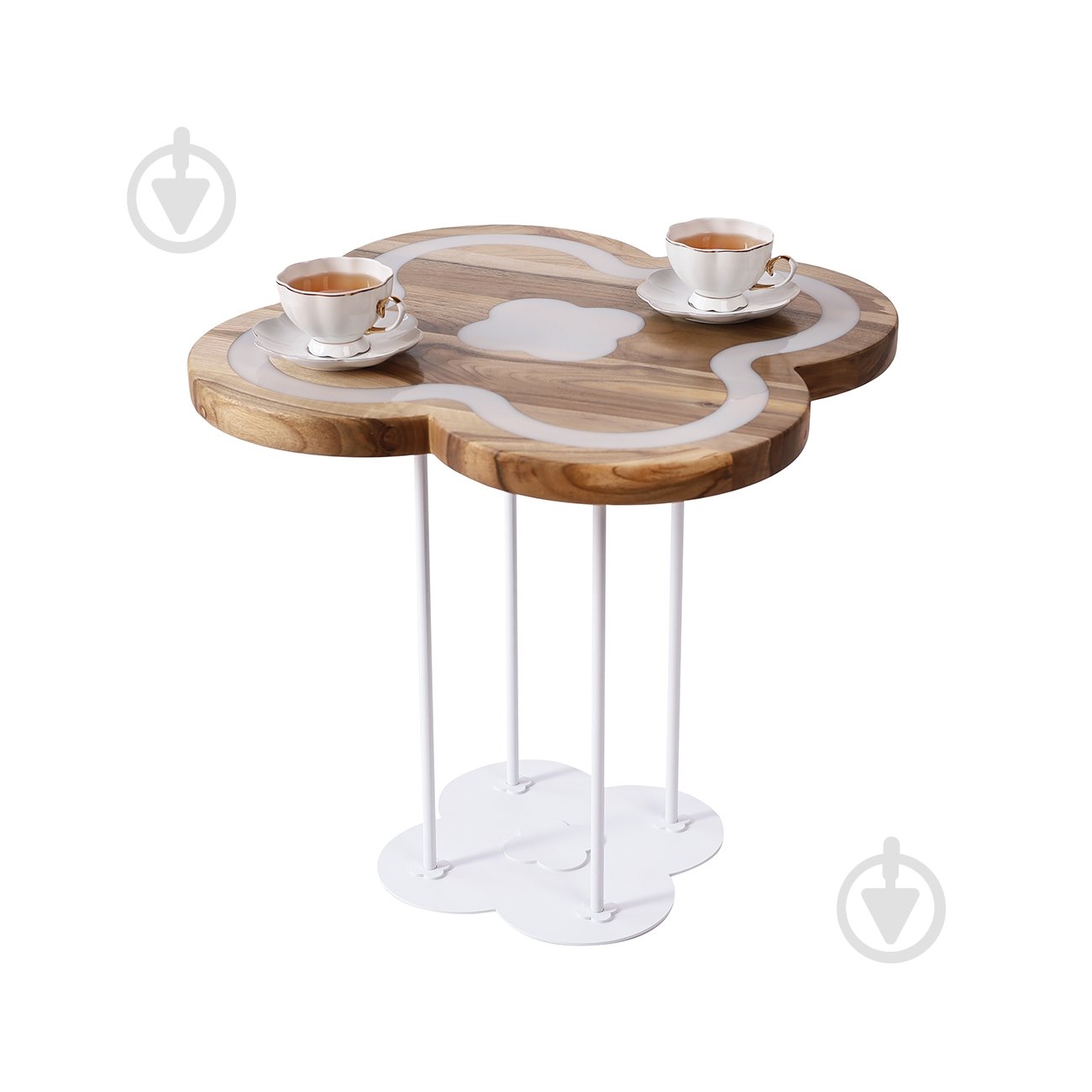 Стіл журнальний Білий Агат 650x650x540 мм білий/ горіх - фото 3 Стіл журнальний Білий Агат 650x650x540 мм білий/ горіх - фото 3