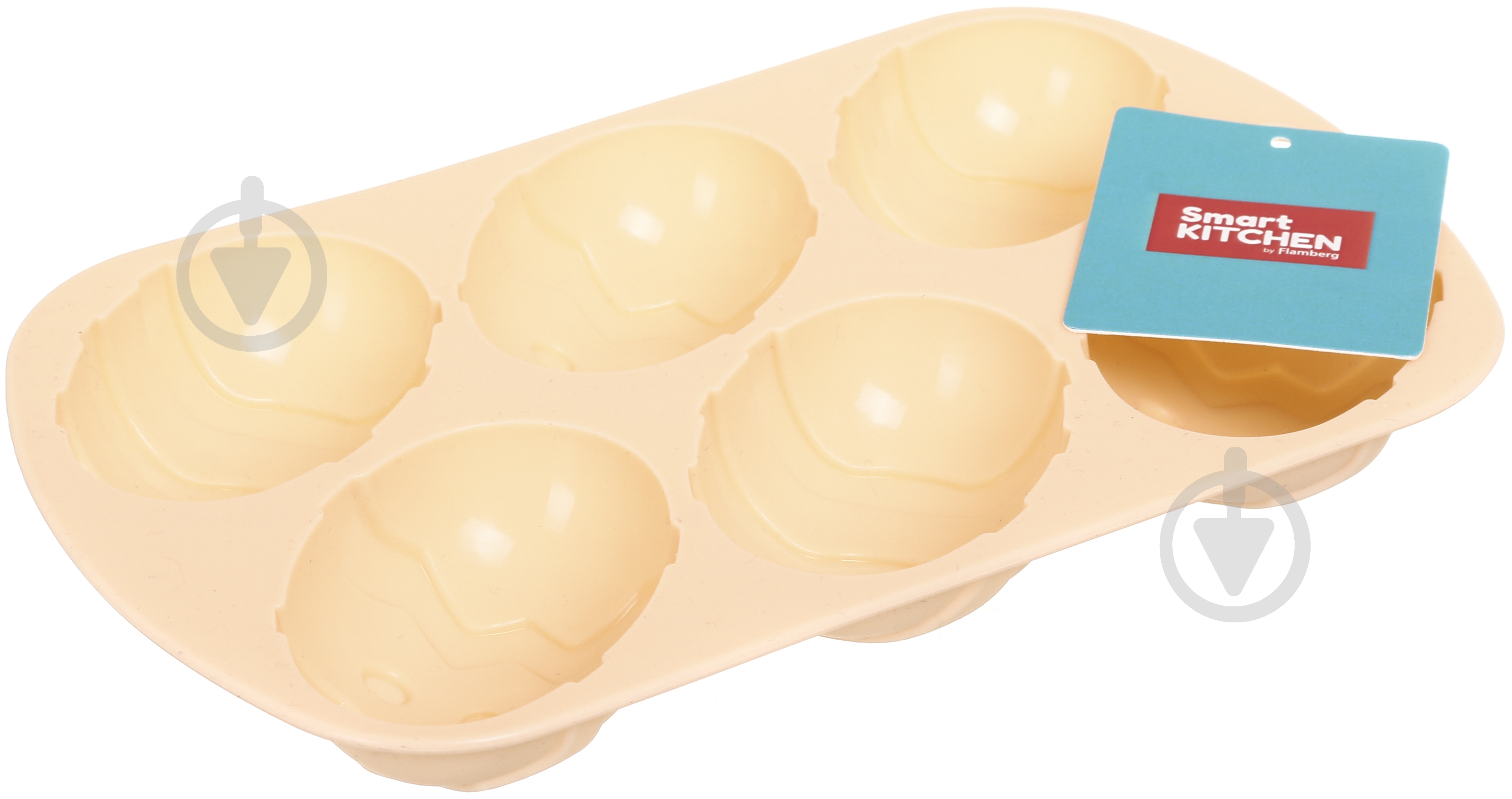 Форма для кексів Smart Kitchen by Flamberg на 6 шт Eggs Peach&Brown series, 20,8х13х2,2 см персиковий - фото 8