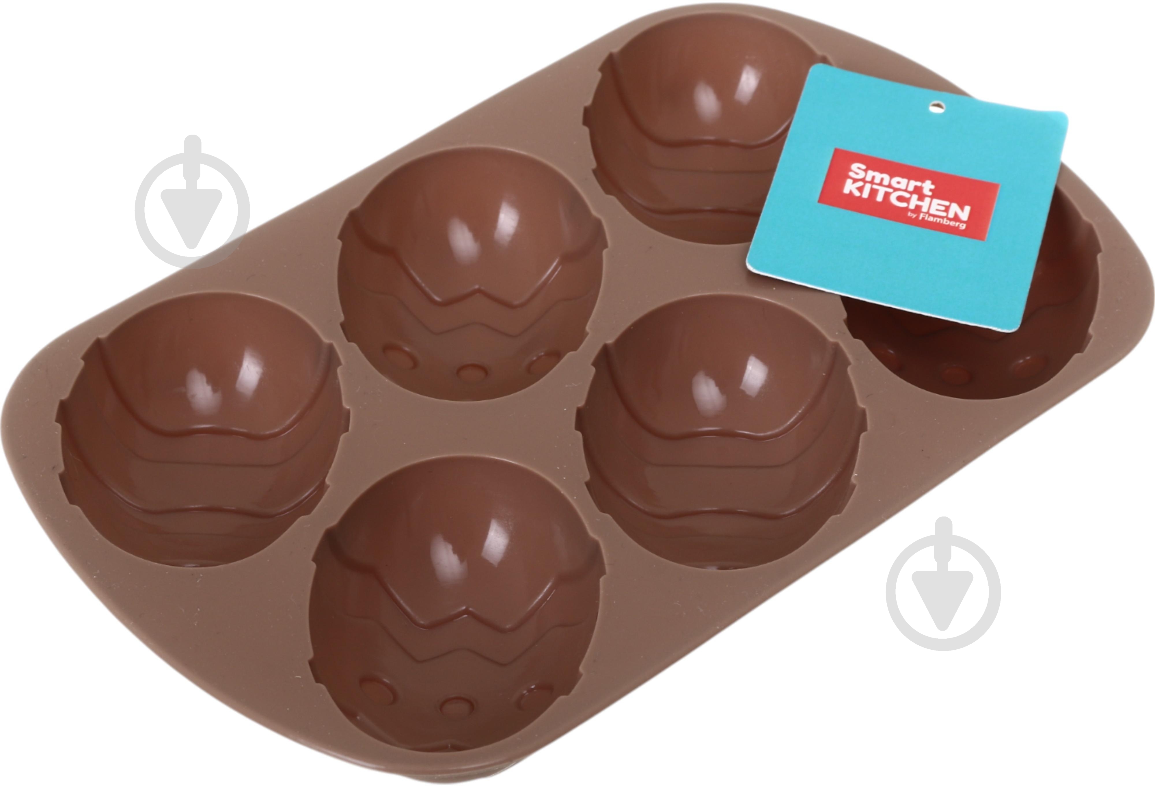 Форма для кексів Smart Kitchen by Flamberg на 6 шт Eggs Peach&Brown series, 20,8х13х2,2 см персиковий - фото 7