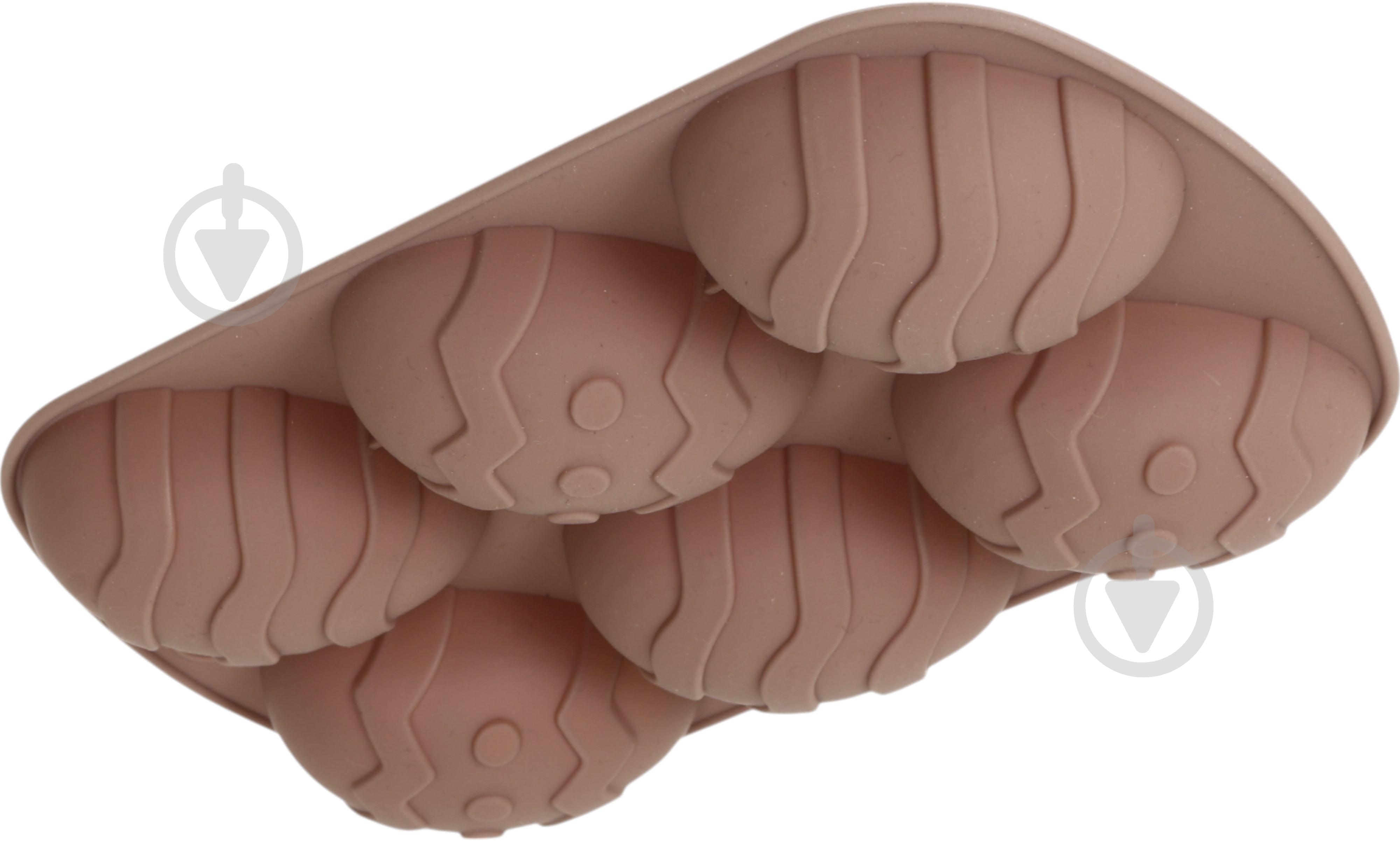Форма для кексів Smart Kitchen by Flamberg на 6 шт Eggs Peach&Brown series, 20,8х13х2,2 см персиковий - фото 5