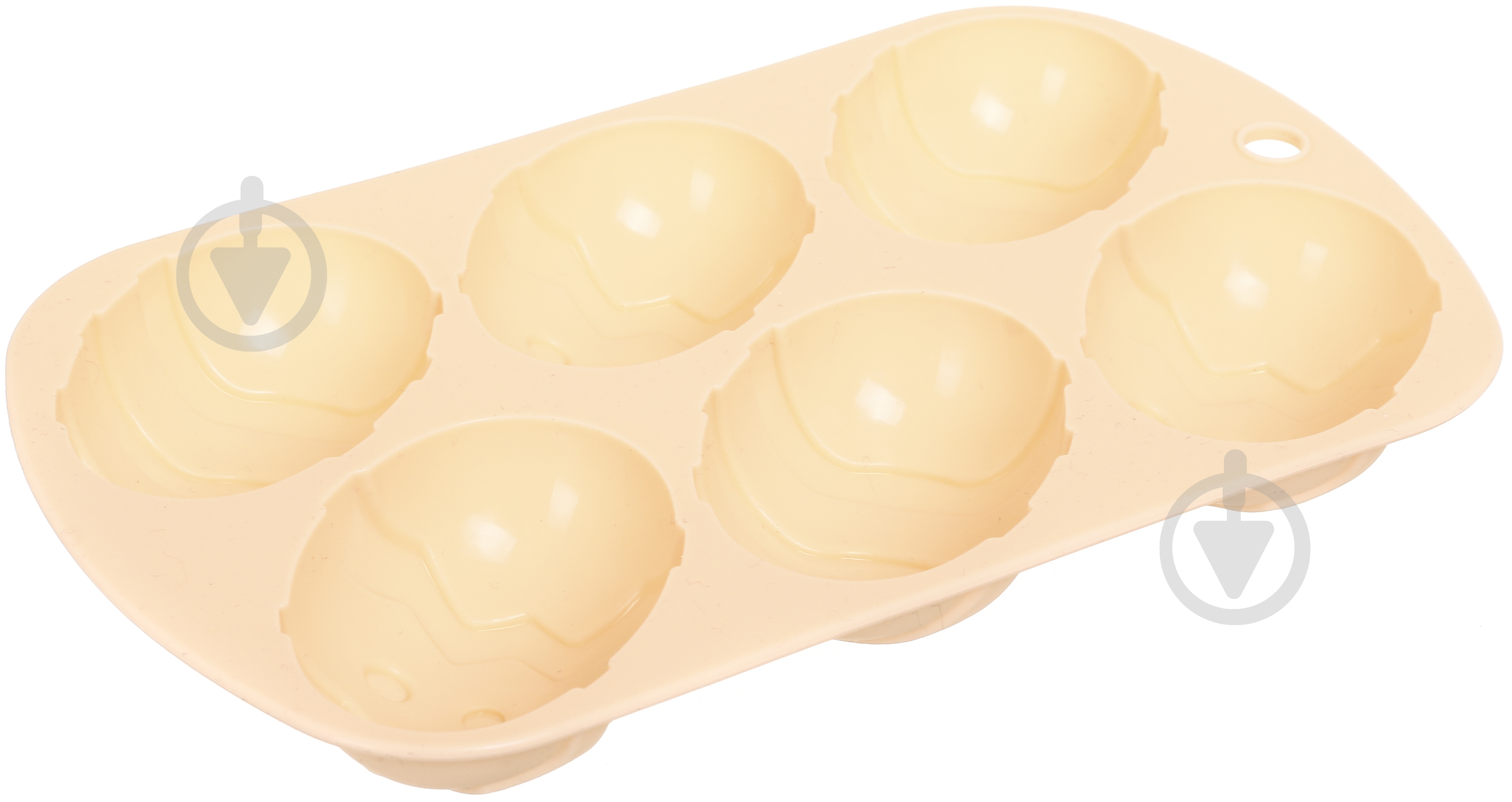 Форма для кексів Smart Kitchen by Flamberg на 6 шт Eggs Peach&Brown series, 20,8х13х2,2 см персиковий - фото 4
