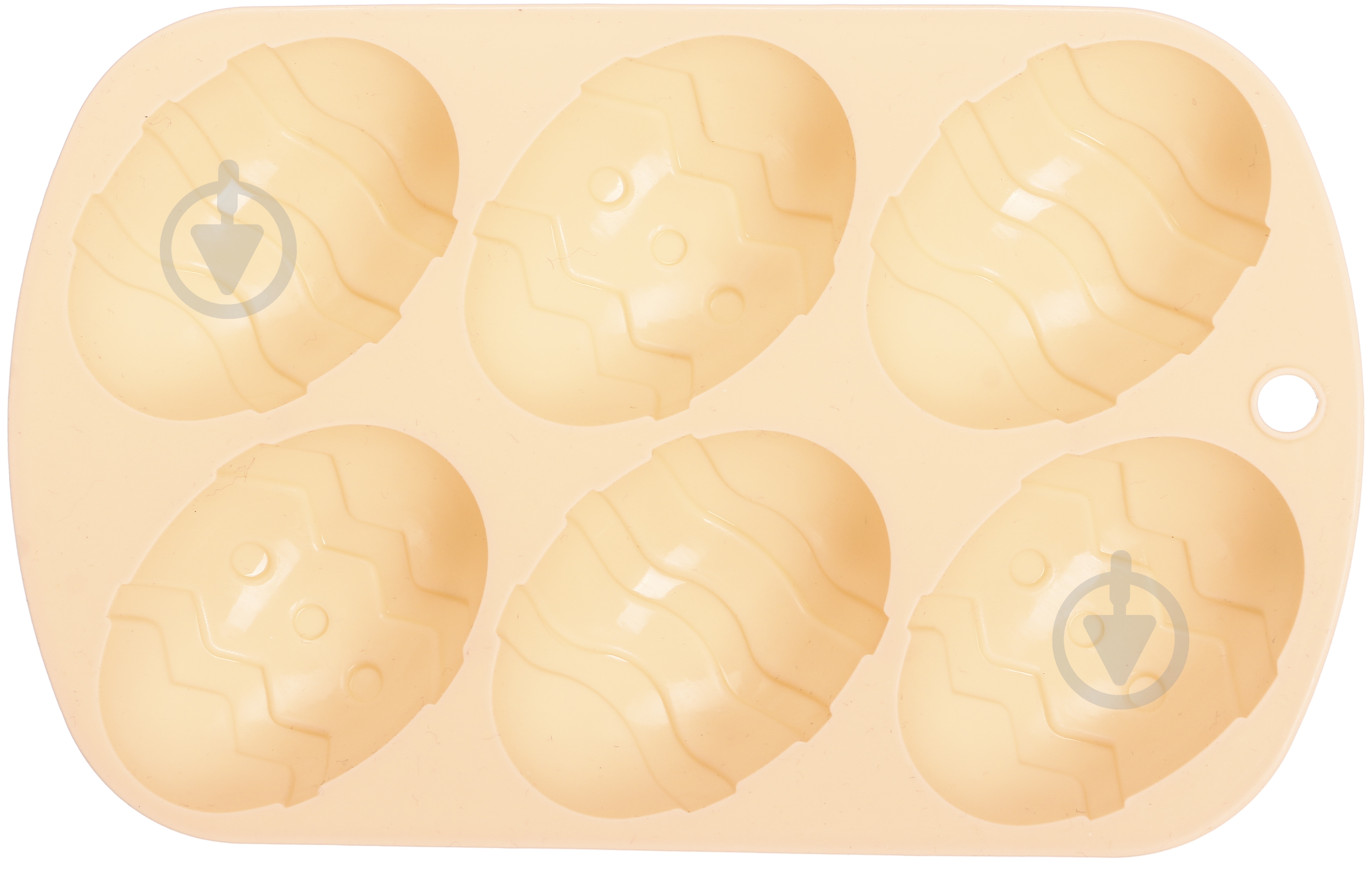 Форма для кексів Smart Kitchen by Flamberg на 6 шт Eggs Peach&Brown series, 20,8х13х2,2 см персиковий - фото 2