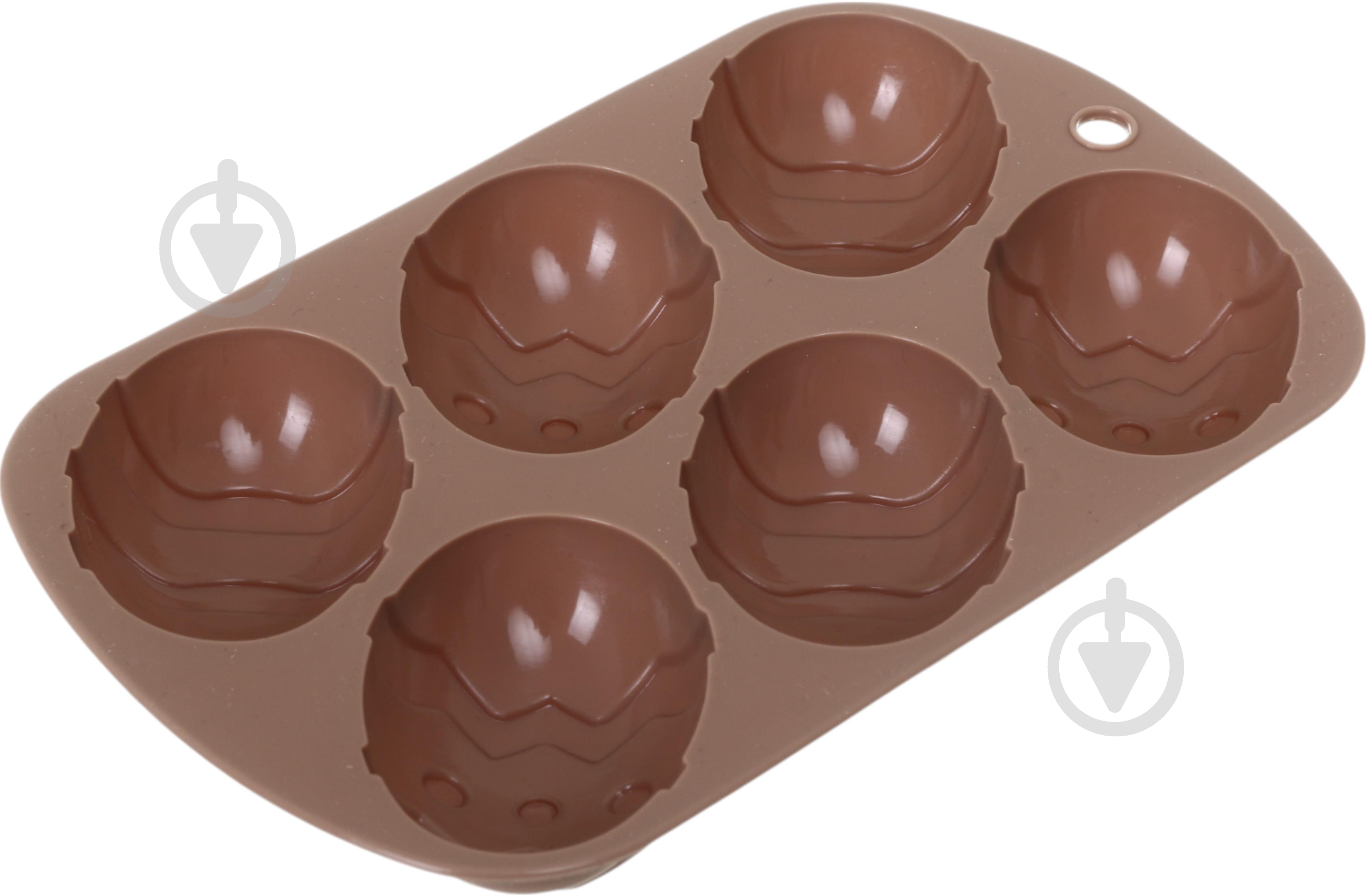 Форма для кексів Smart Kitchen by Flamberg на 6 шт Eggs Peach&Brown series, 20,8х13х2,2 см персиковий - фото 3