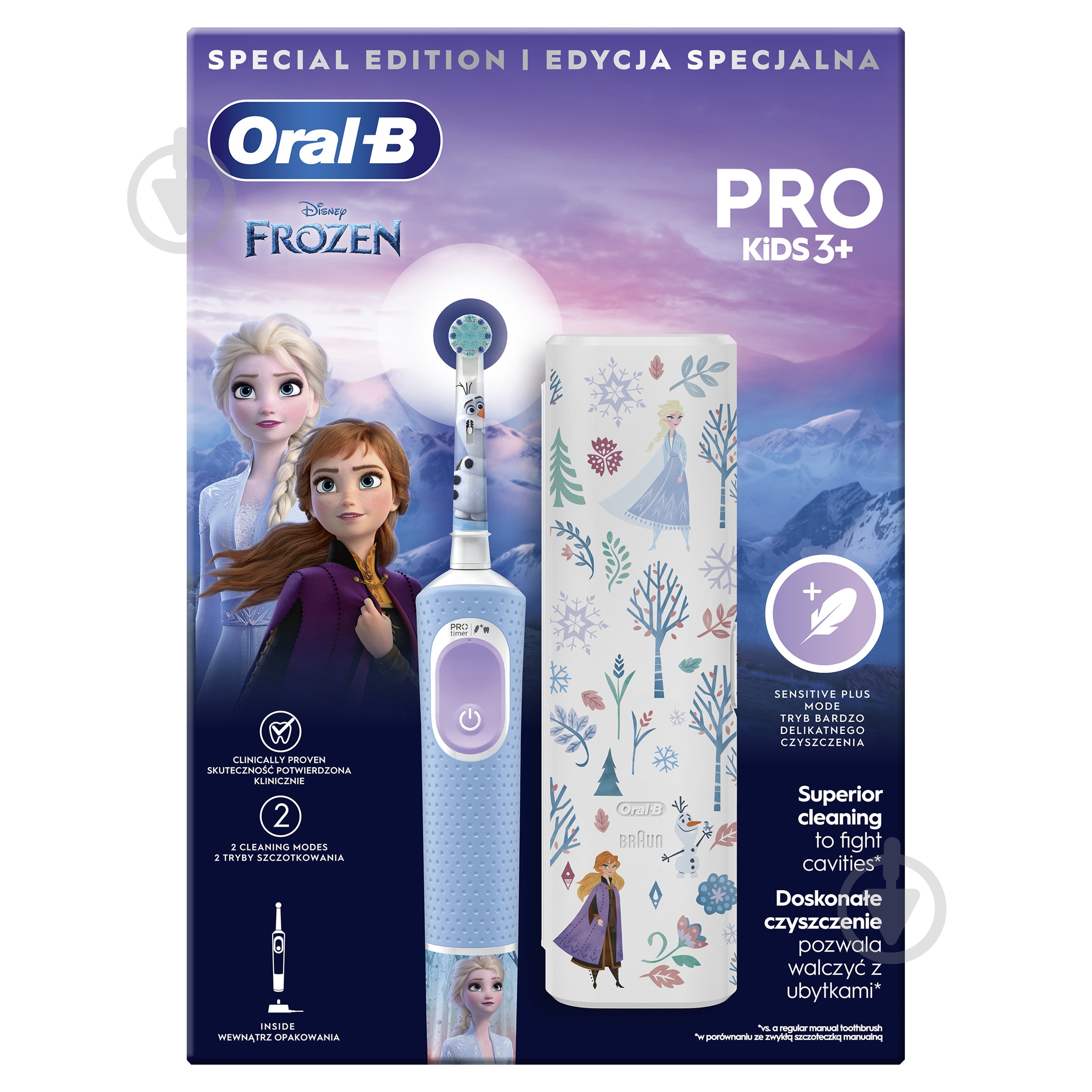 Електрична зубна щітка Oral-B Pro Kids «Крижане серце» + Футляр - фото 2