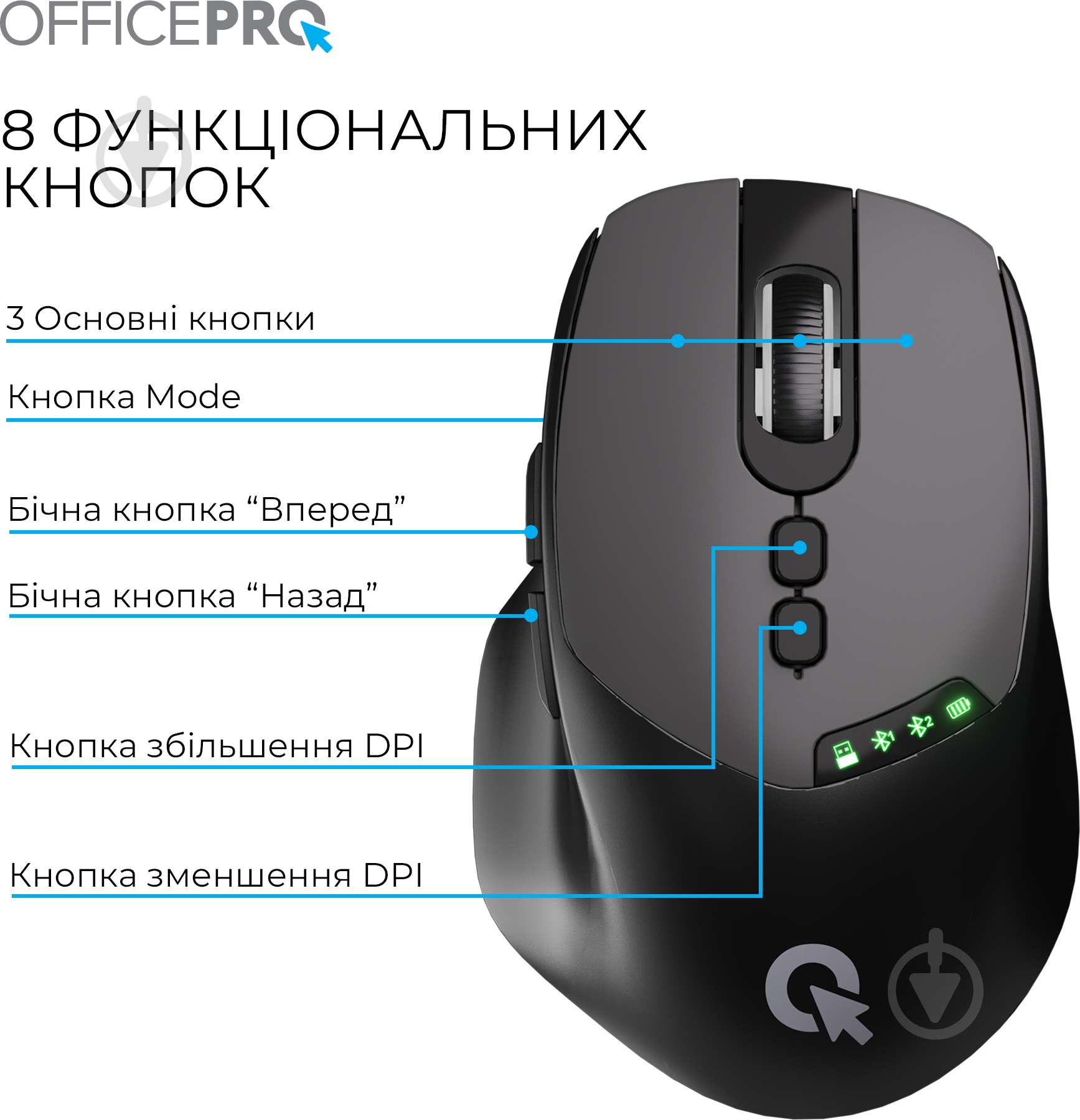 Мышка беспроводная GamePro Silent Click Wireless black (M520B) - фото 5