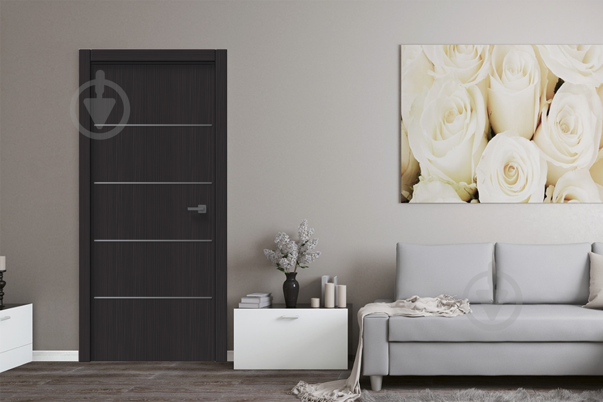 Дверне полотно IN WOOD ET-04 ПГ із чорним молдингом і кромкою 600 мм модрина гірська - фото 2 Дверне полотно IN WOOD ET-04 ПГ із чорним молдингом і кромкою 600 мм модрина гірська - фото 2