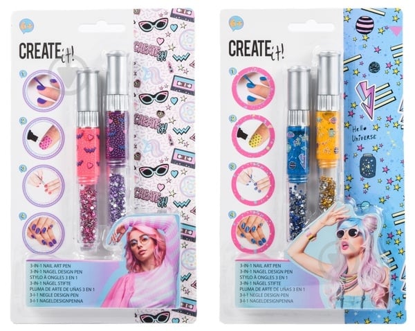 Набір лаків для нігтів CREATE IT! Гелексі з конфетті в асортименті 84155 - фото 1