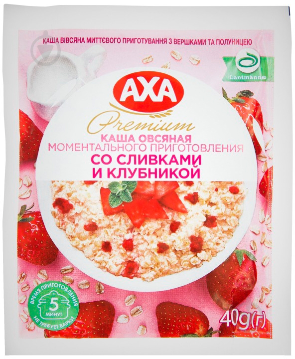 Каша AXA з вершками та полуницею 40 г - фото 1