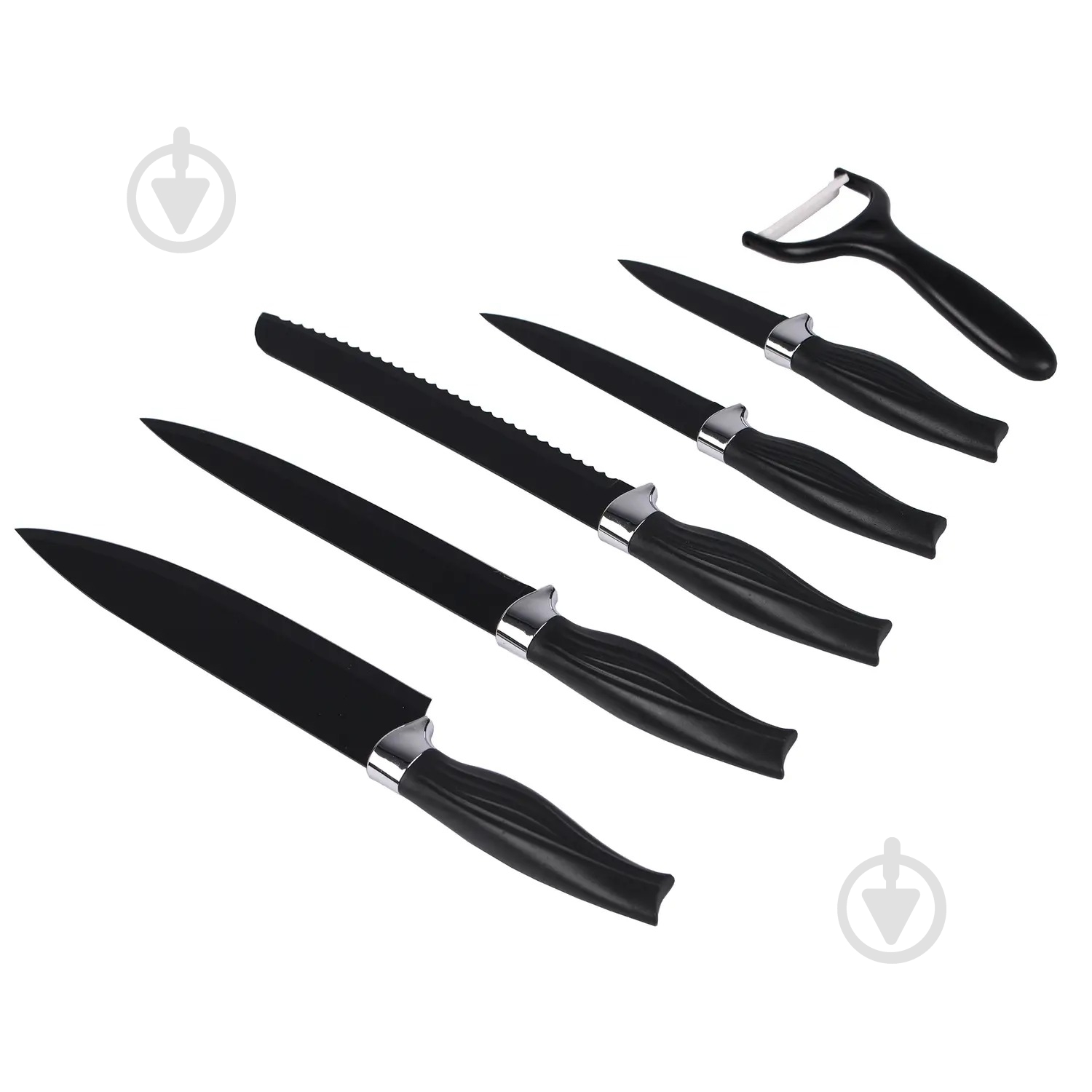 Набір Supretto ножів 5 шт. з овочечисткою чорний (8299) - фото 2