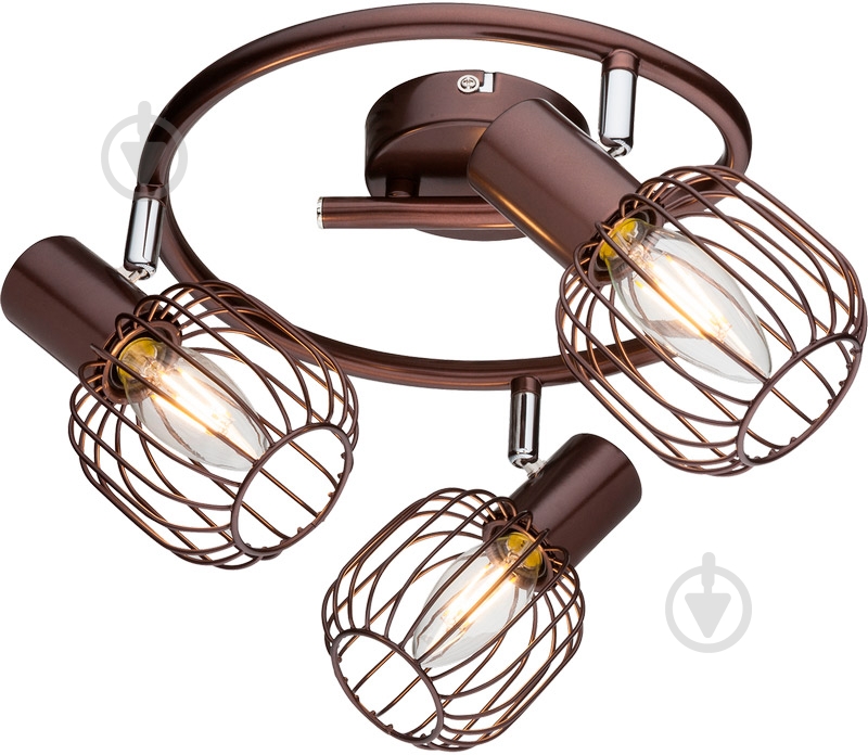 Спот Globo Akin 3x40 Вт E14 коричневый 54801-3 - фото 1