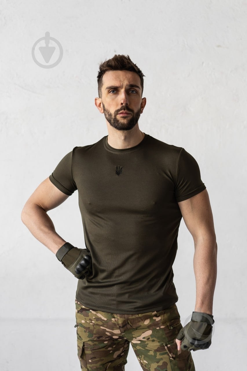 Футболка LOGOS-Tac COOLMAX з вишивкою чорний герб 04-09-00-0017 р.2XL хакі - фото 13