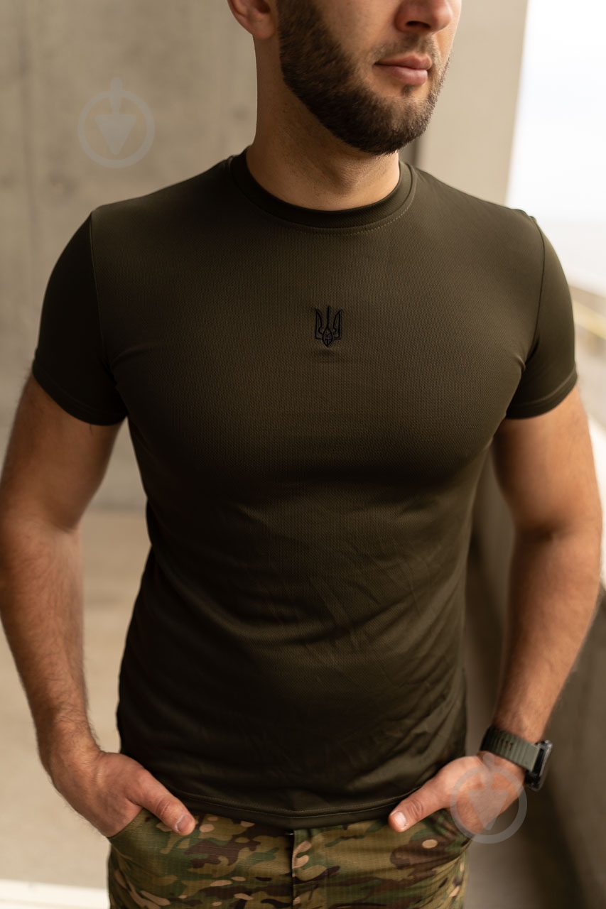 Футболка LOGOS-Tac COOLMAX с вышивкой черный герб 04-09-00-0017 р.4XL хаки - фото 2