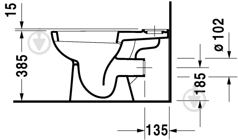 Чаша унітаза DURAVIT D-Code 21110900002 - фото 3