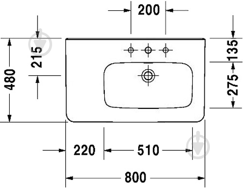 Умывальник DURAVIT Durastyle 80x48 см - фото 2